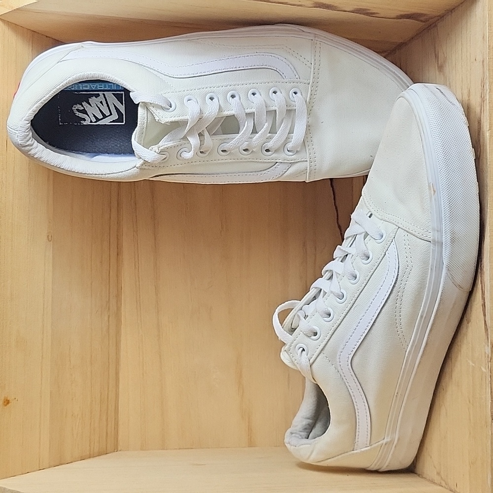 Vans Mens Old Skool Off White Sneakers Shoes